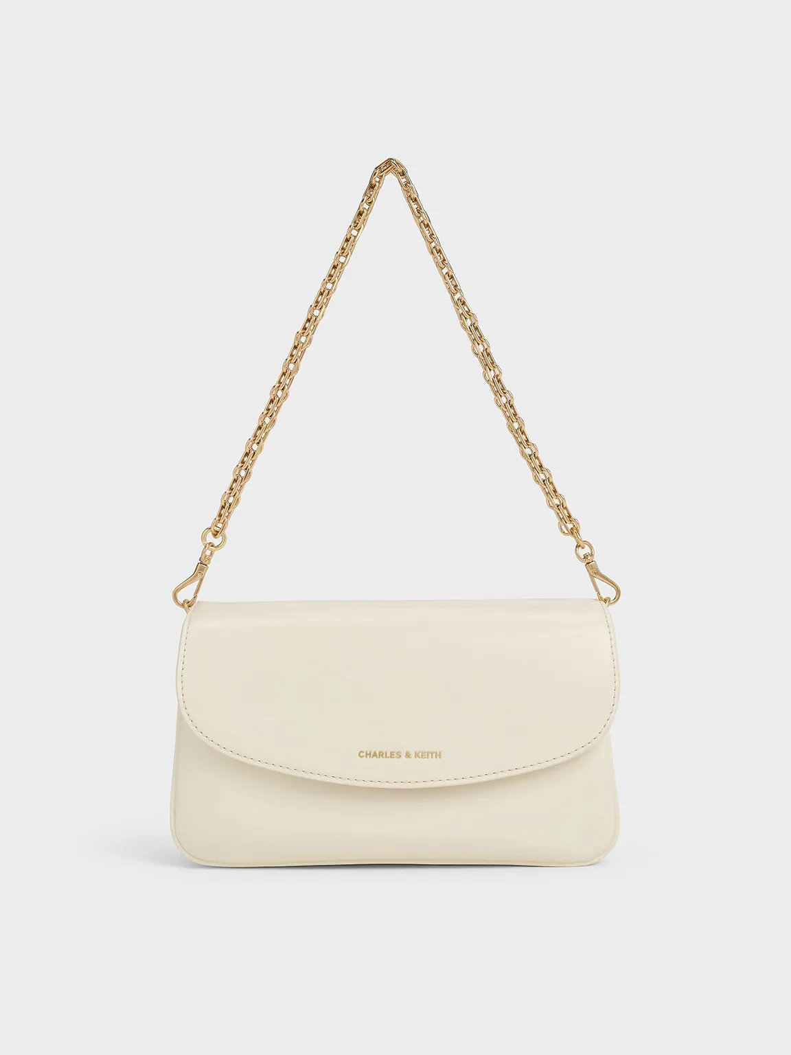 Caia Front Flap Shoulder Bag - Cream