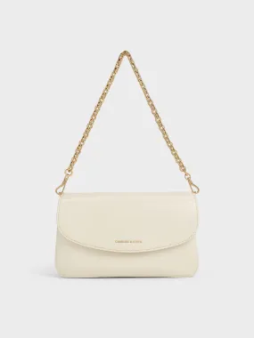 Caia Front Flap Shoulder Bag - Cream