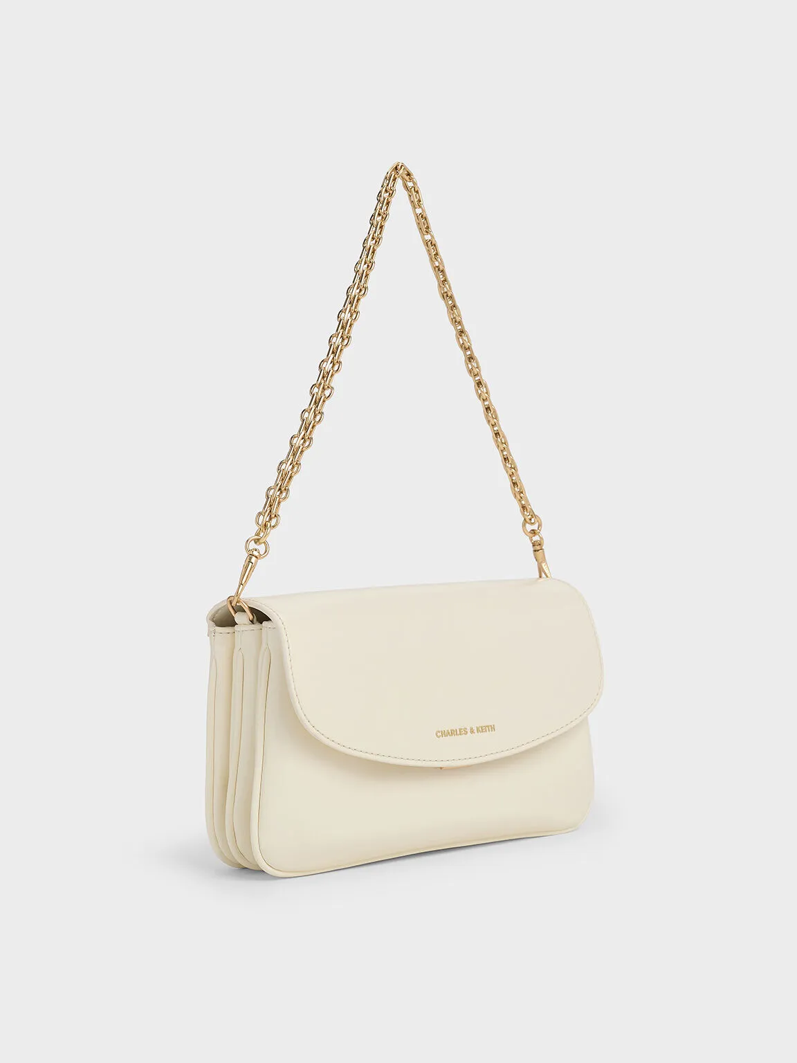 Caia Front Flap Shoulder Bag - Cream