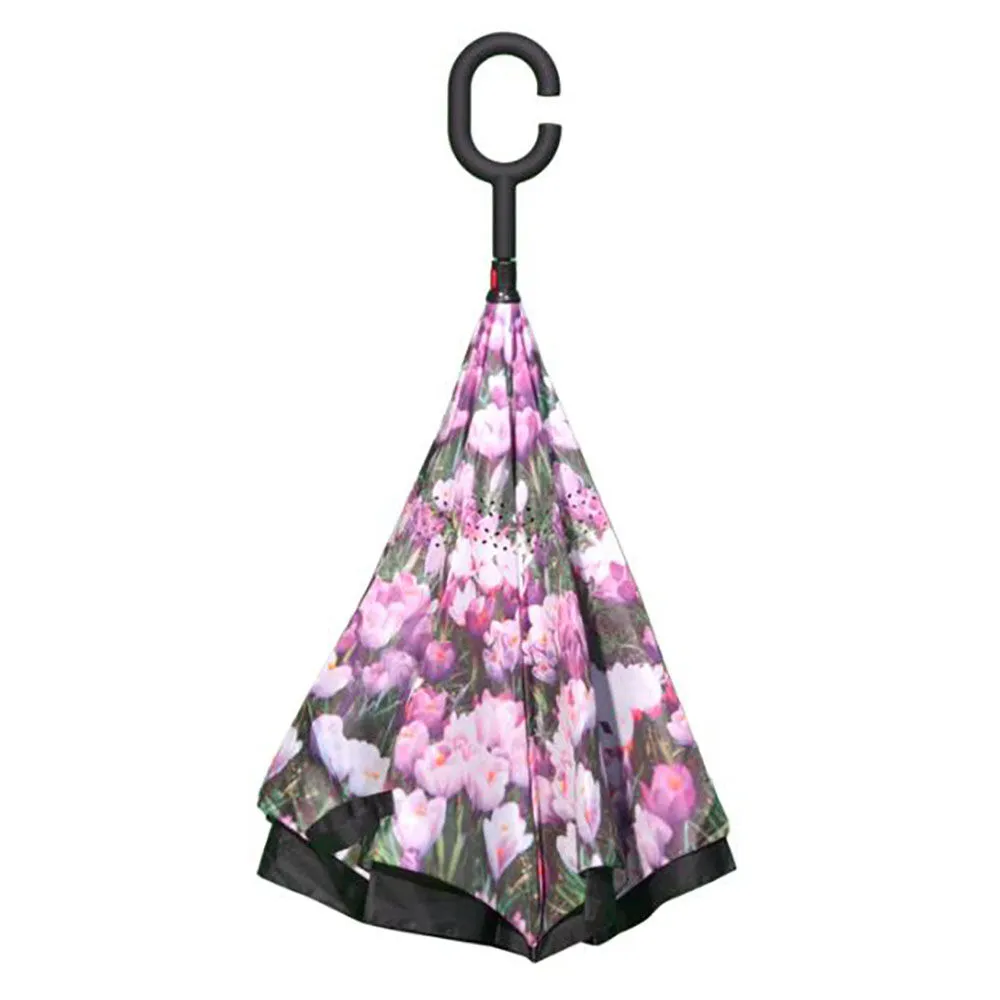 Calla Products Women's Crocus Field Topsy Turvy Umbrella