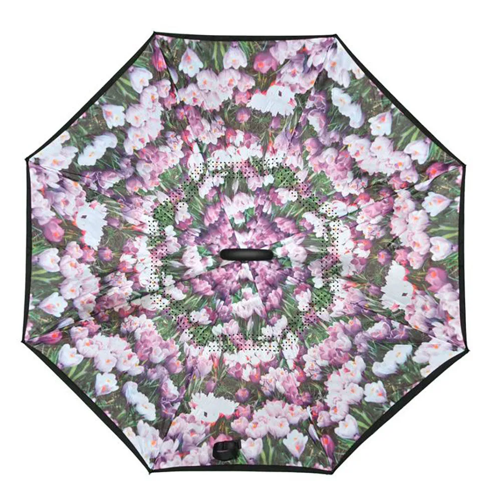 Calla Products Women's Crocus Field Topsy Turvy Umbrella