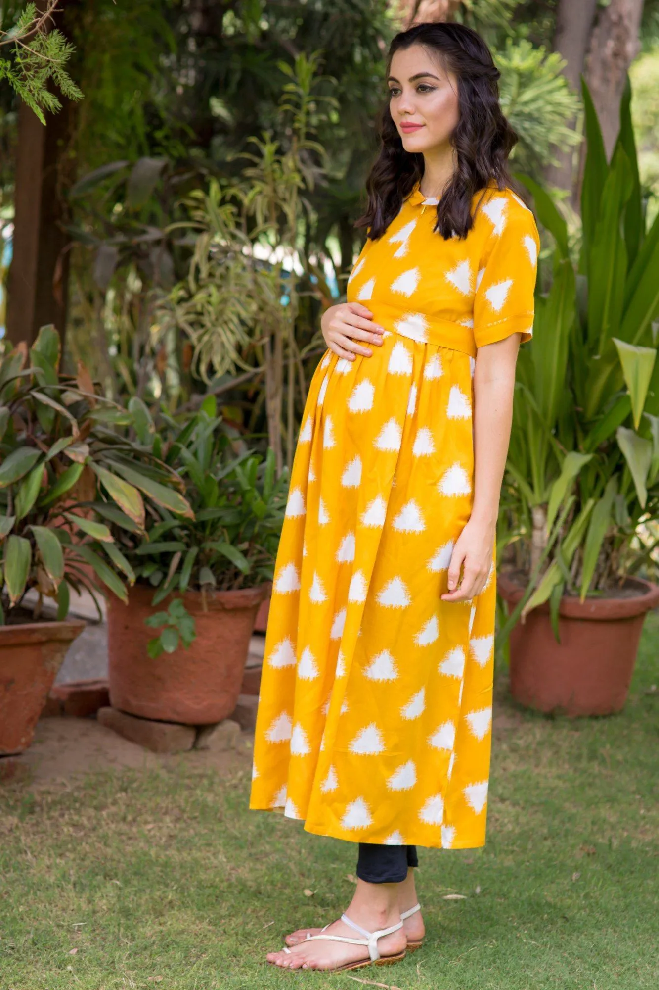 Canary Triangle Maternity & Nursing Dress