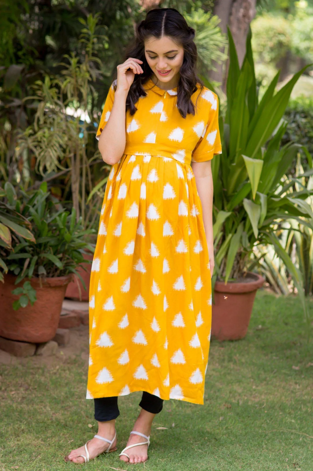 Canary Triangle Maternity & Nursing Dress