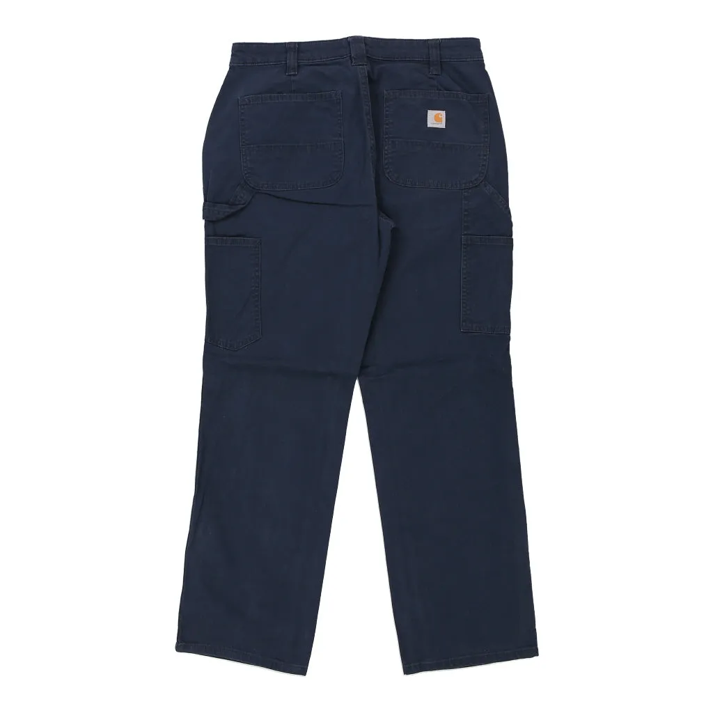 Carhartt Carpenter Trousers - 32W UK 12 Navy Cotton