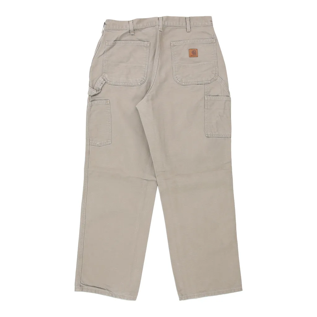 Carhartt Carpenter Trousers - 34W 30L Beige Cotton