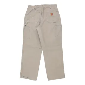 Carhartt Carpenter Trousers - 34W 30L Beige Cotton