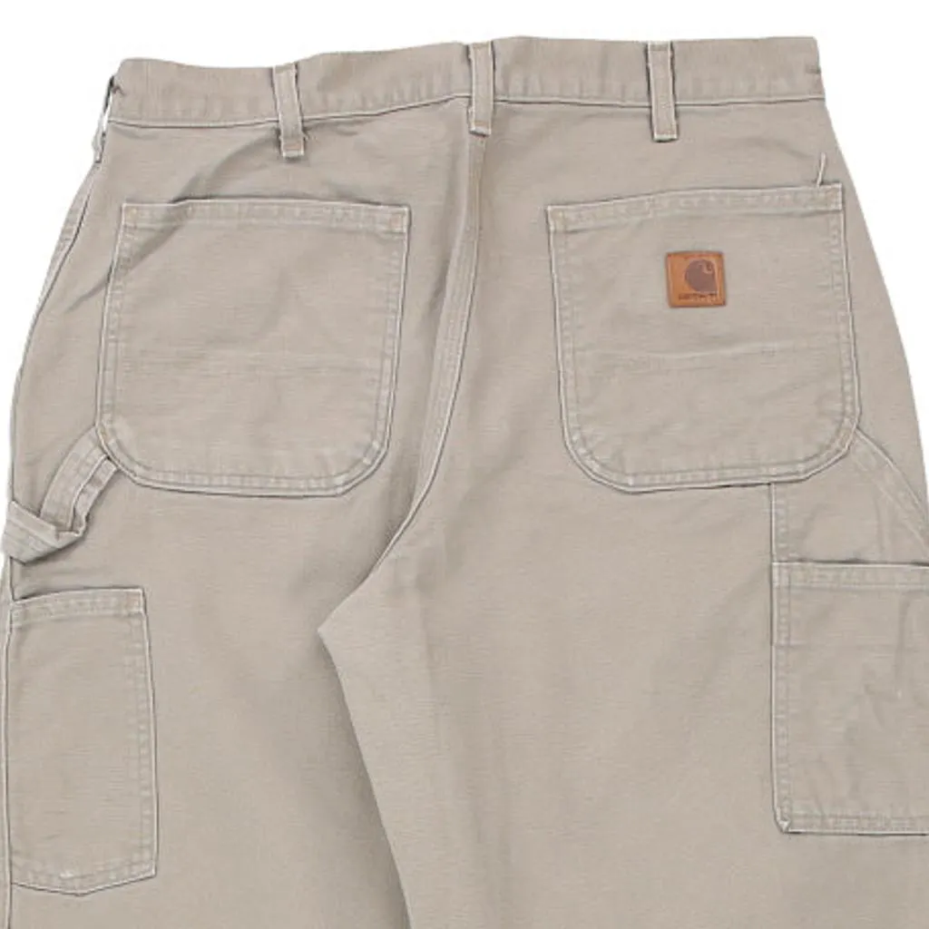 Carhartt Carpenter Trousers - 34W 30L Beige Cotton