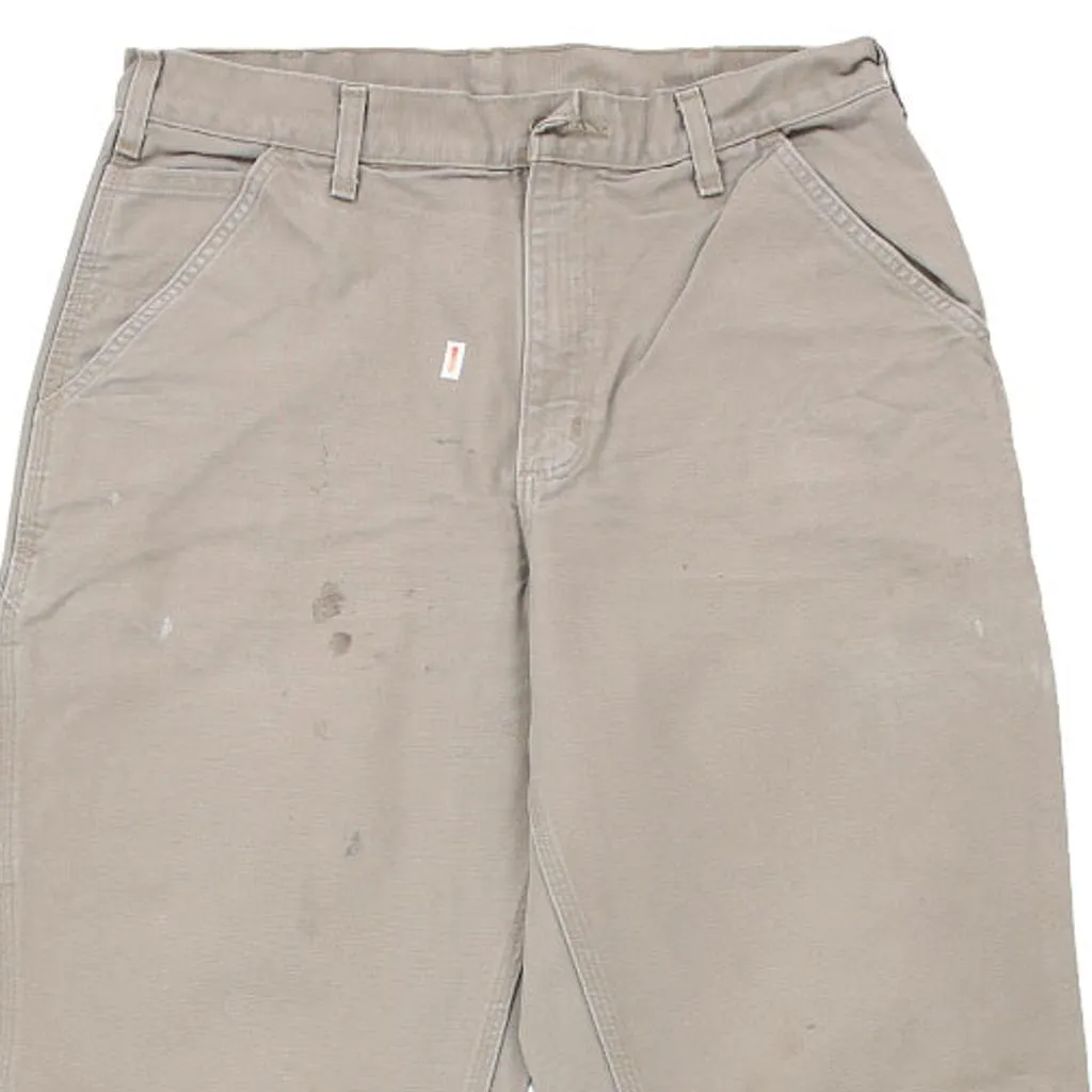 Carhartt Carpenter Trousers - 34W 30L Beige Cotton