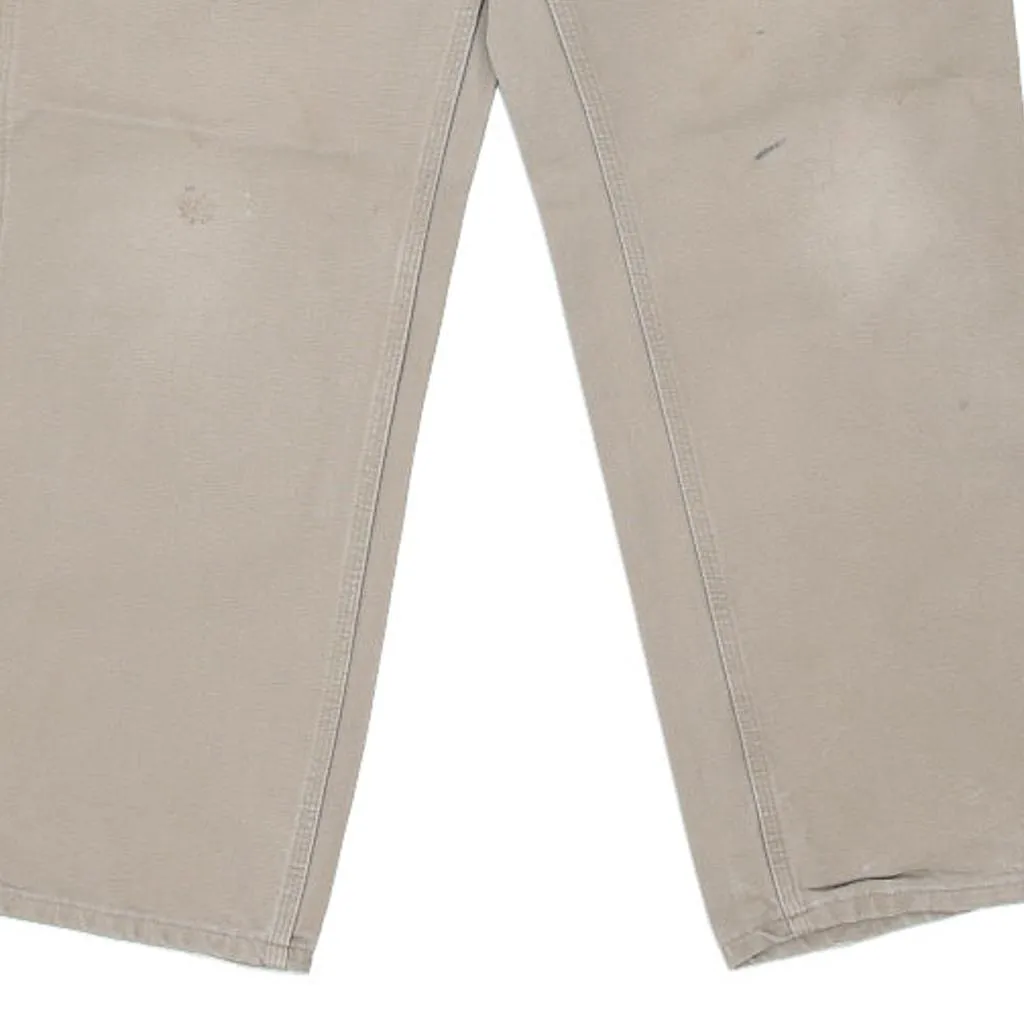 Carhartt Carpenter Trousers - 34W 30L Beige Cotton