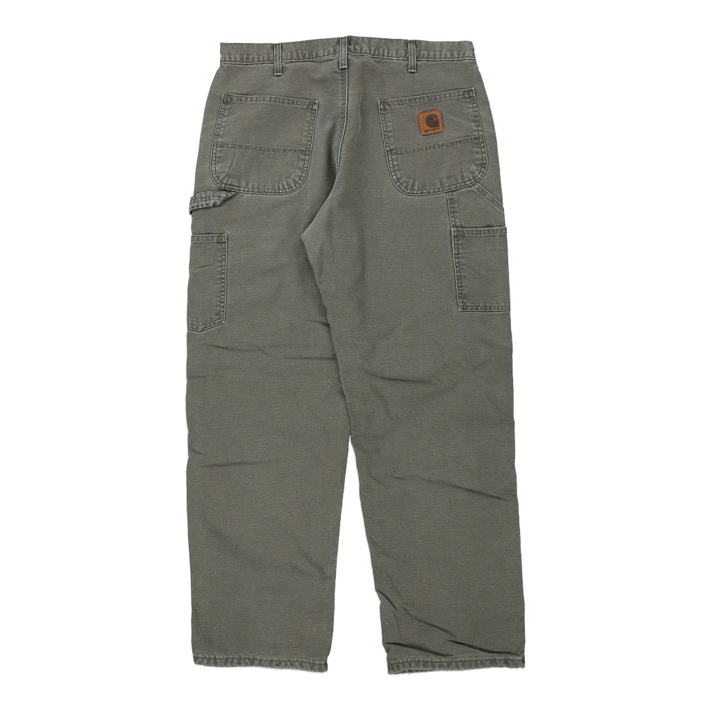 Carhartt Carpenter Trousers - 34W 32L Khaki Cotton