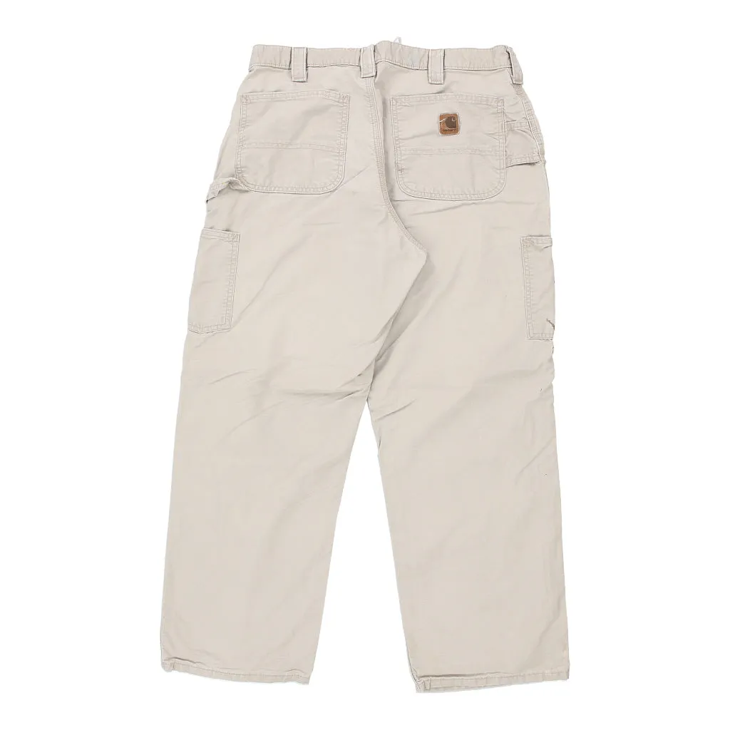 Carhartt Carpenter Trousers - 36W 30L Beige Cotton