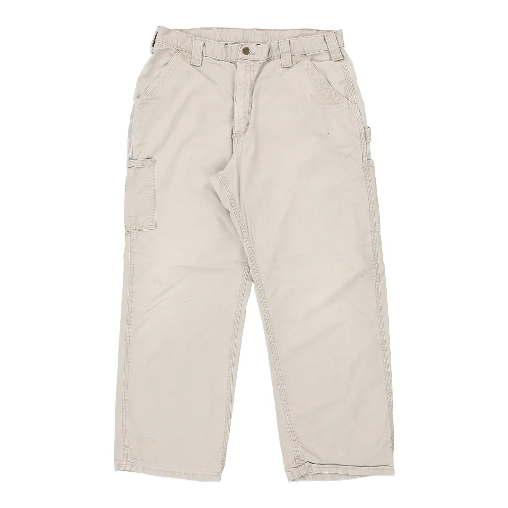 Carhartt Carpenter Trousers - 36W 30L Beige Cotton