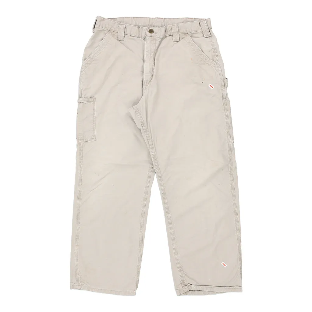 Carhartt Carpenter Trousers - 36W 30L Beige Cotton