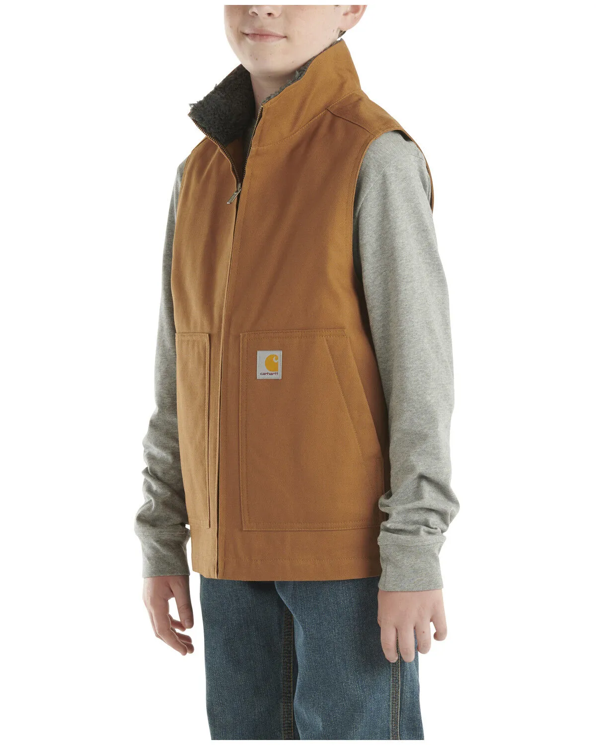 Carhartt Little Boys' Canvas Sherpa Lined Vest