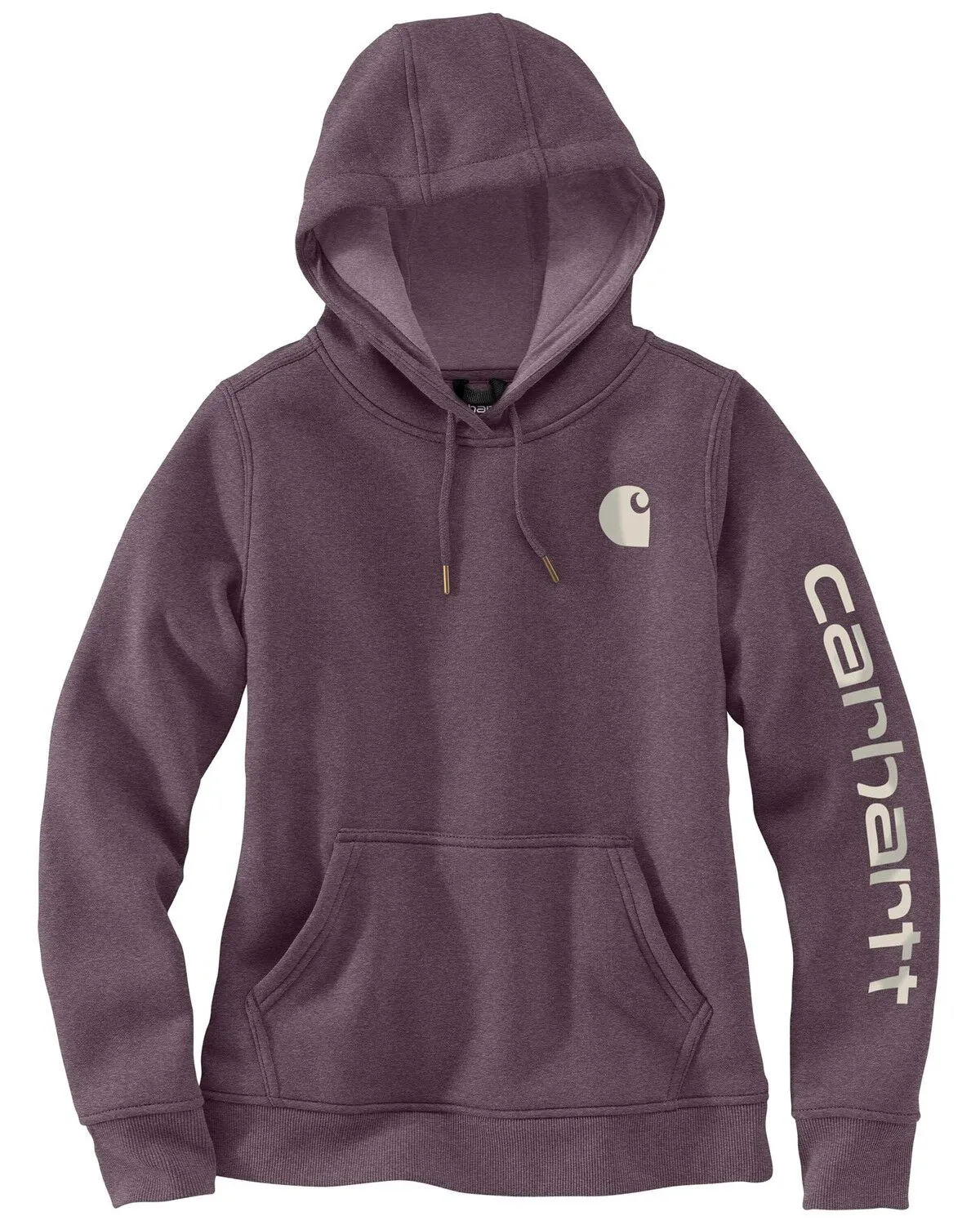 Carhartt Women's Relaxed Fit Heather Logo Sleeve Graphic Work Hoodie