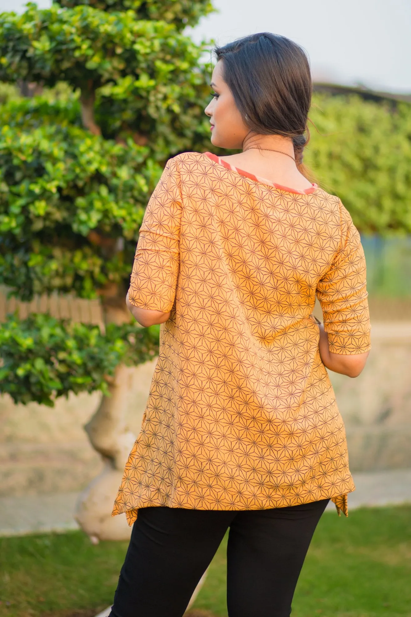 Carrot Orange Viscose Maternity Top