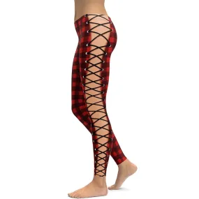 Christmas Lace Up Leggings