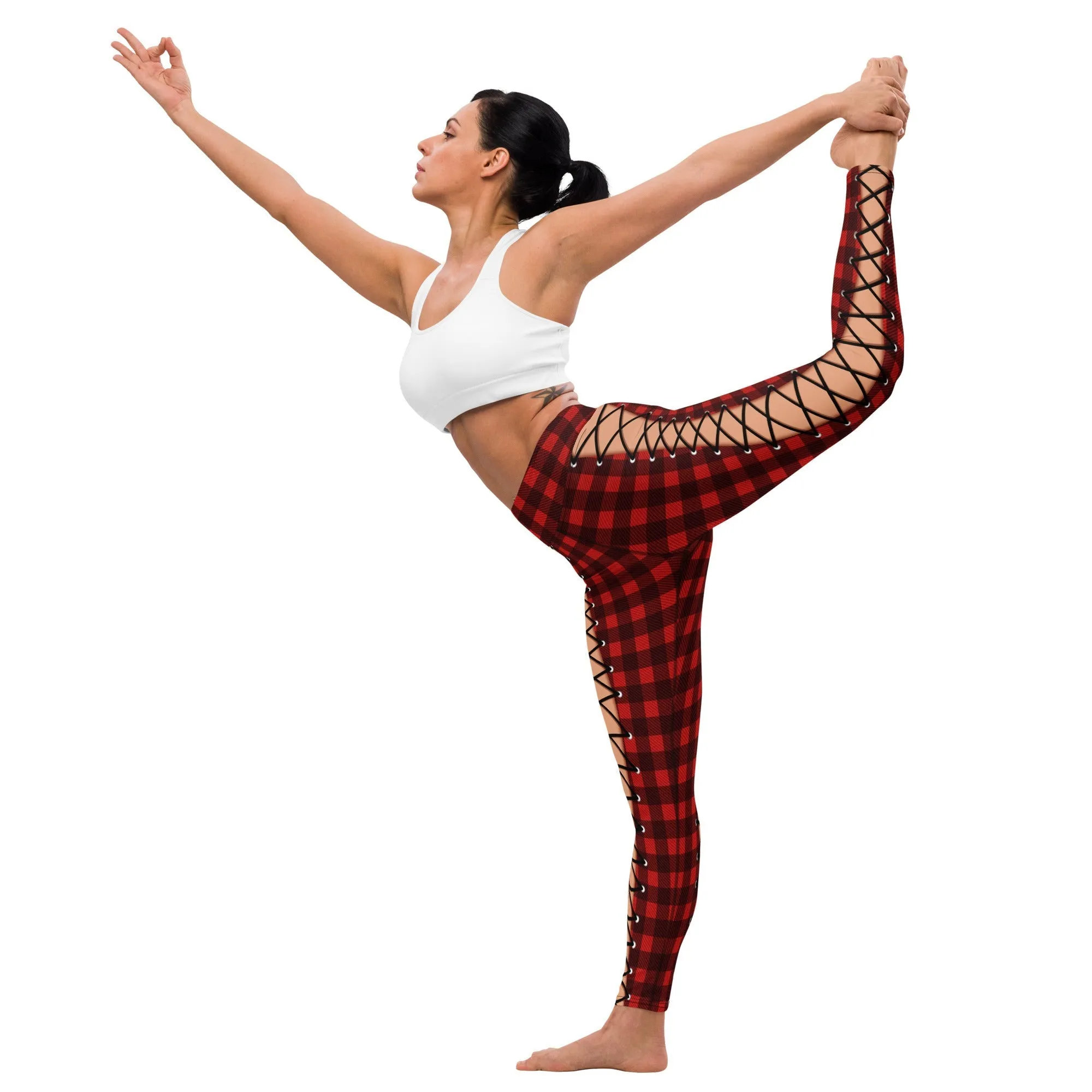 Christmas Lace Up Yoga Leggings