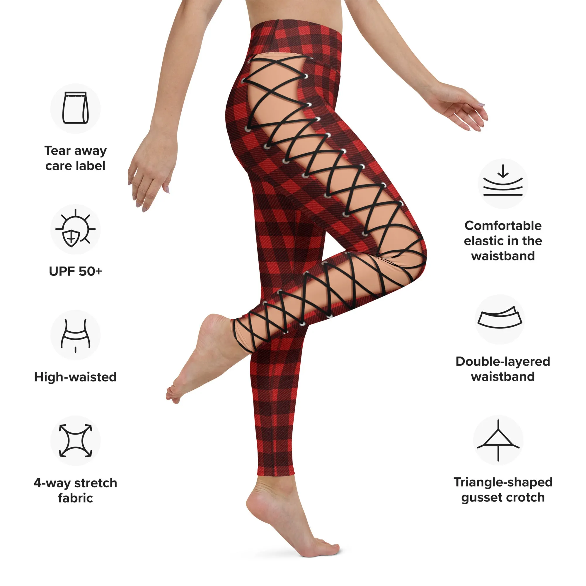 Christmas Lace Up Yoga Leggings