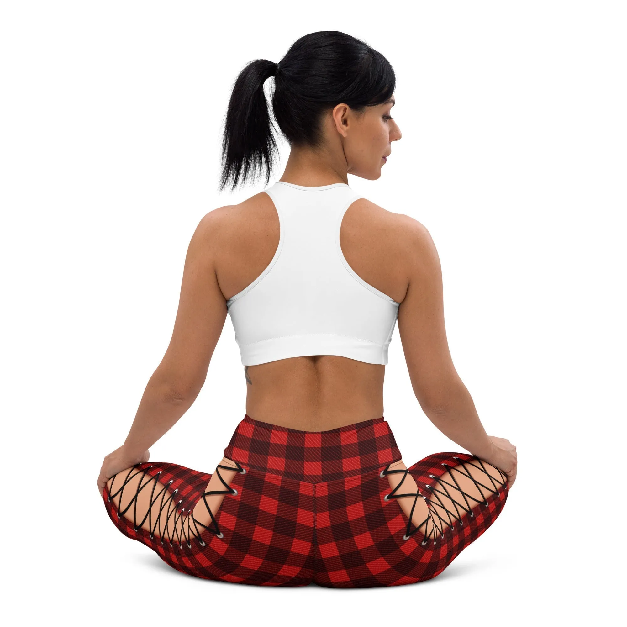 Christmas Lace Up Yoga Leggings