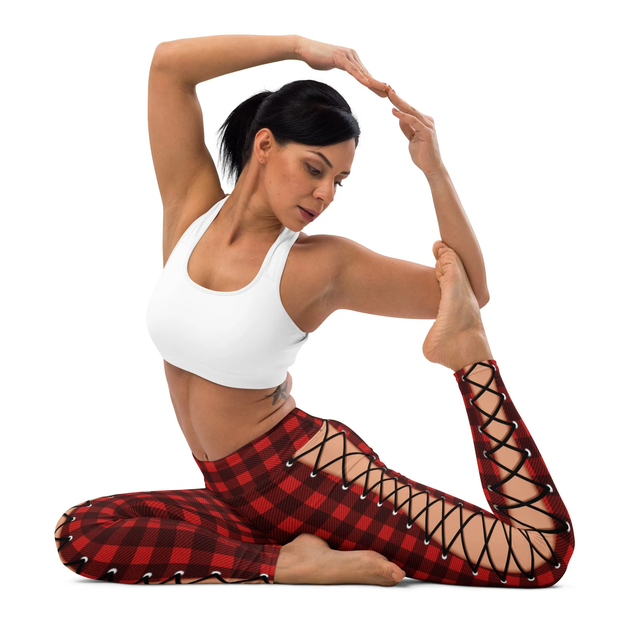 Christmas Lace Up Yoga Leggings