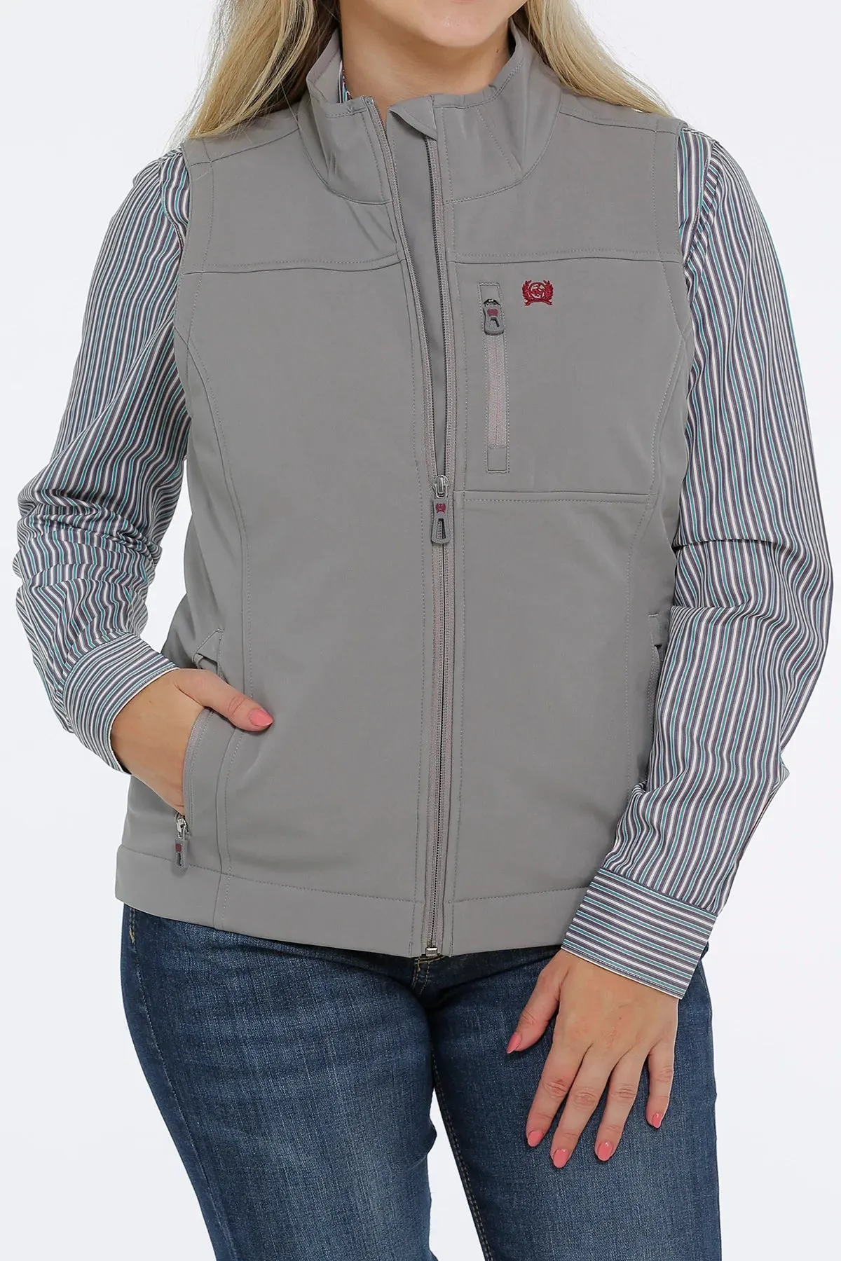 Cinch Women's Grey Concealed Carry Bonded Vest