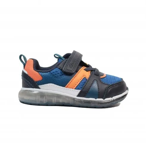 Clarks Spark Flash Toddler | Blue Combi | Childrens Light Up Trainers