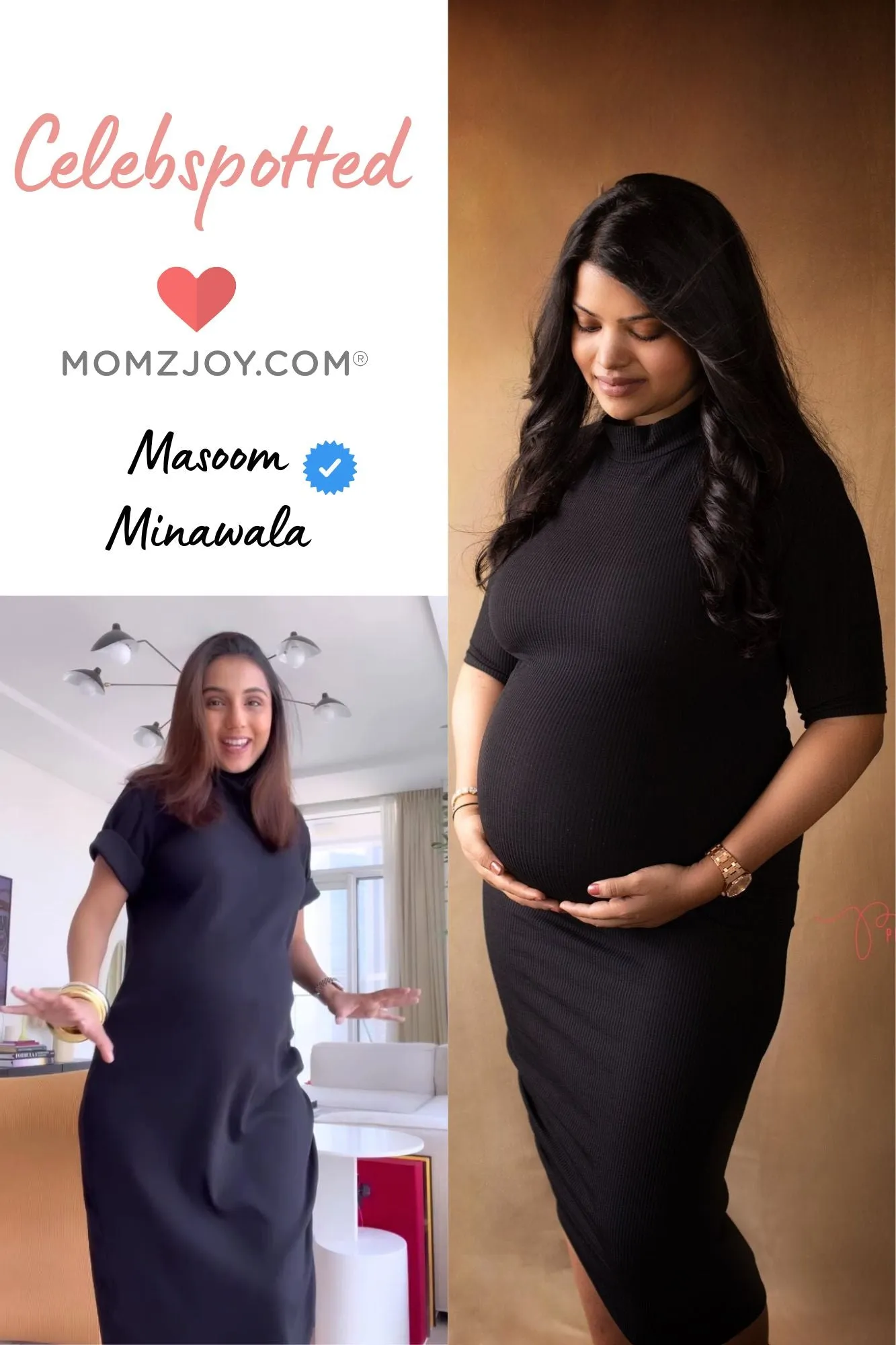 Classic Black Stretchable Maternity Dress