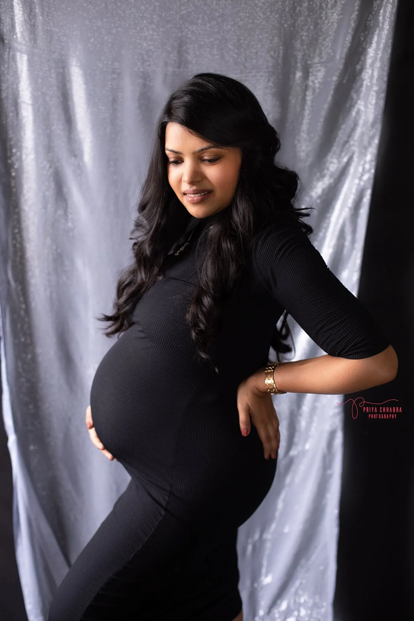 Classic Black Stretchable Maternity Dress