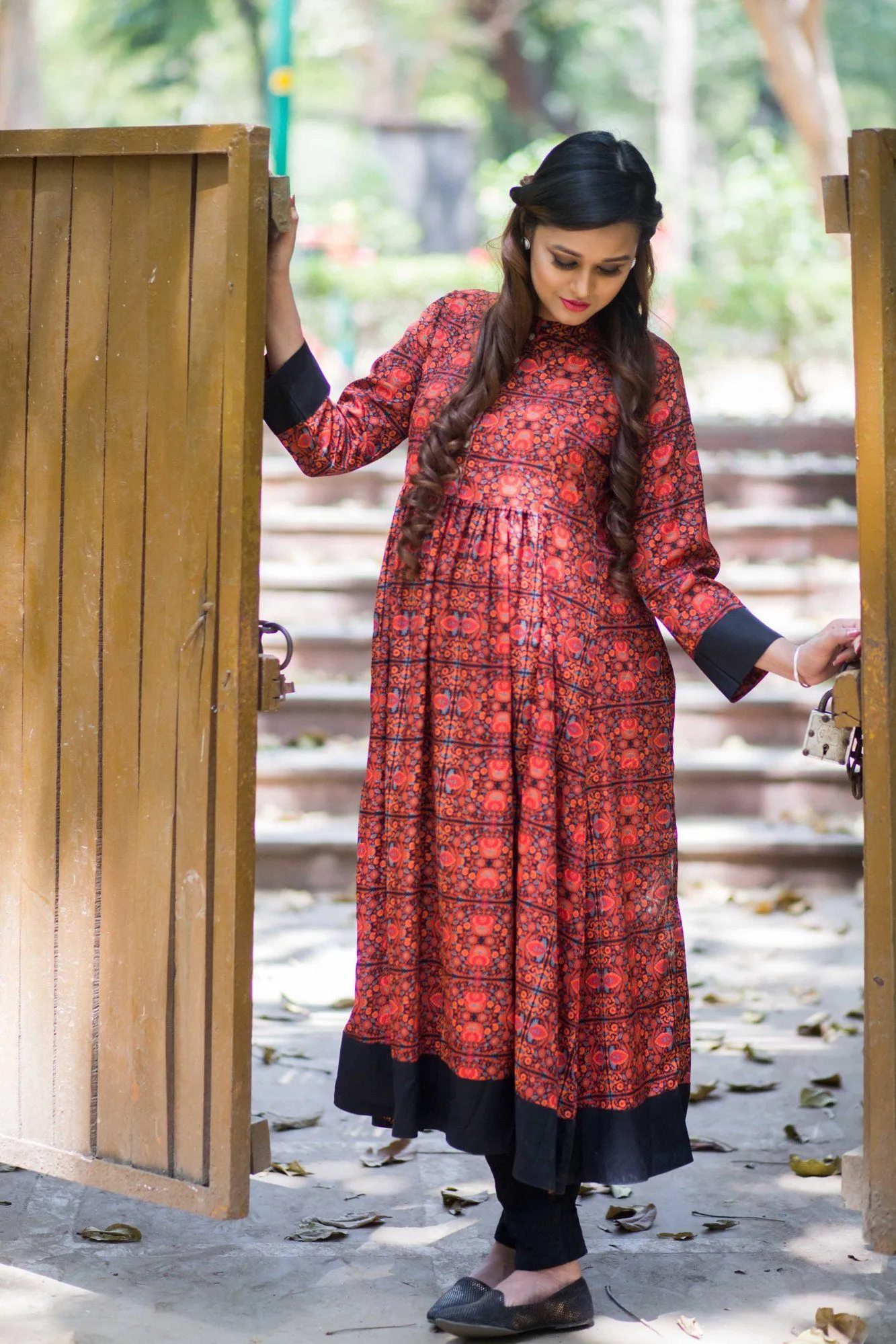 Classic Print Long Maternity and Nursing Kurta