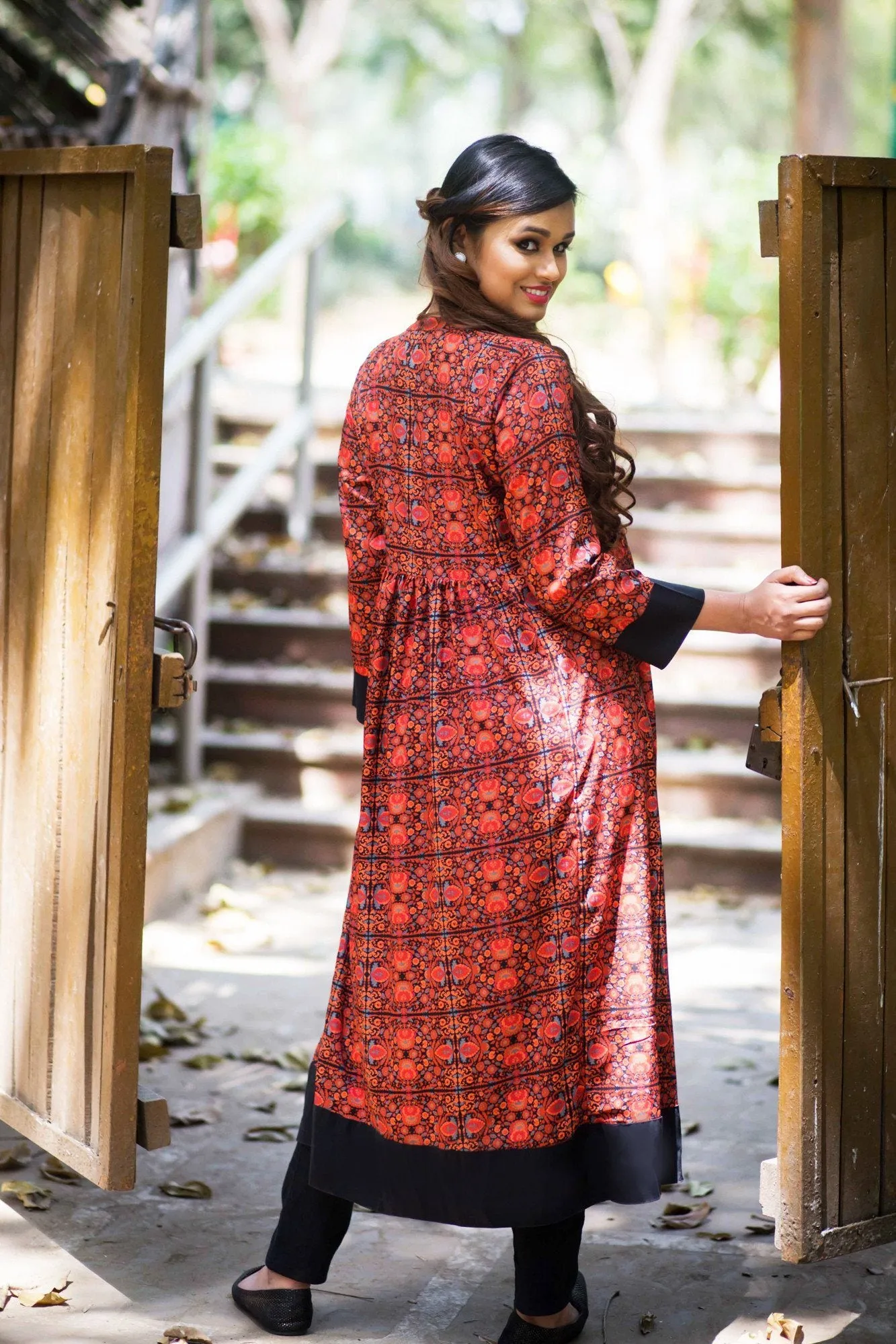 Classic Print Long Maternity and Nursing Kurta