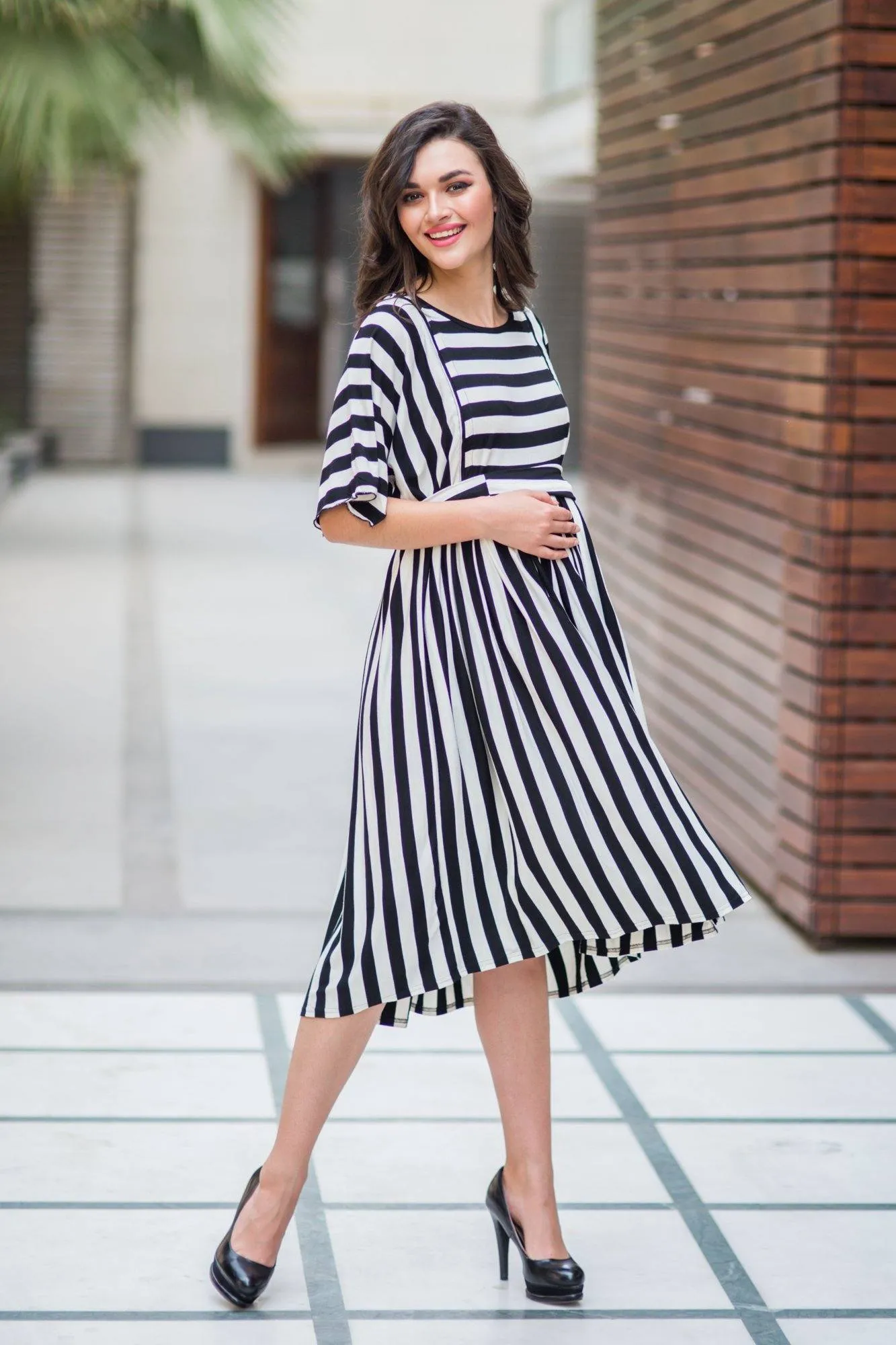 Classic Striped Maternity and Nursing Tunic