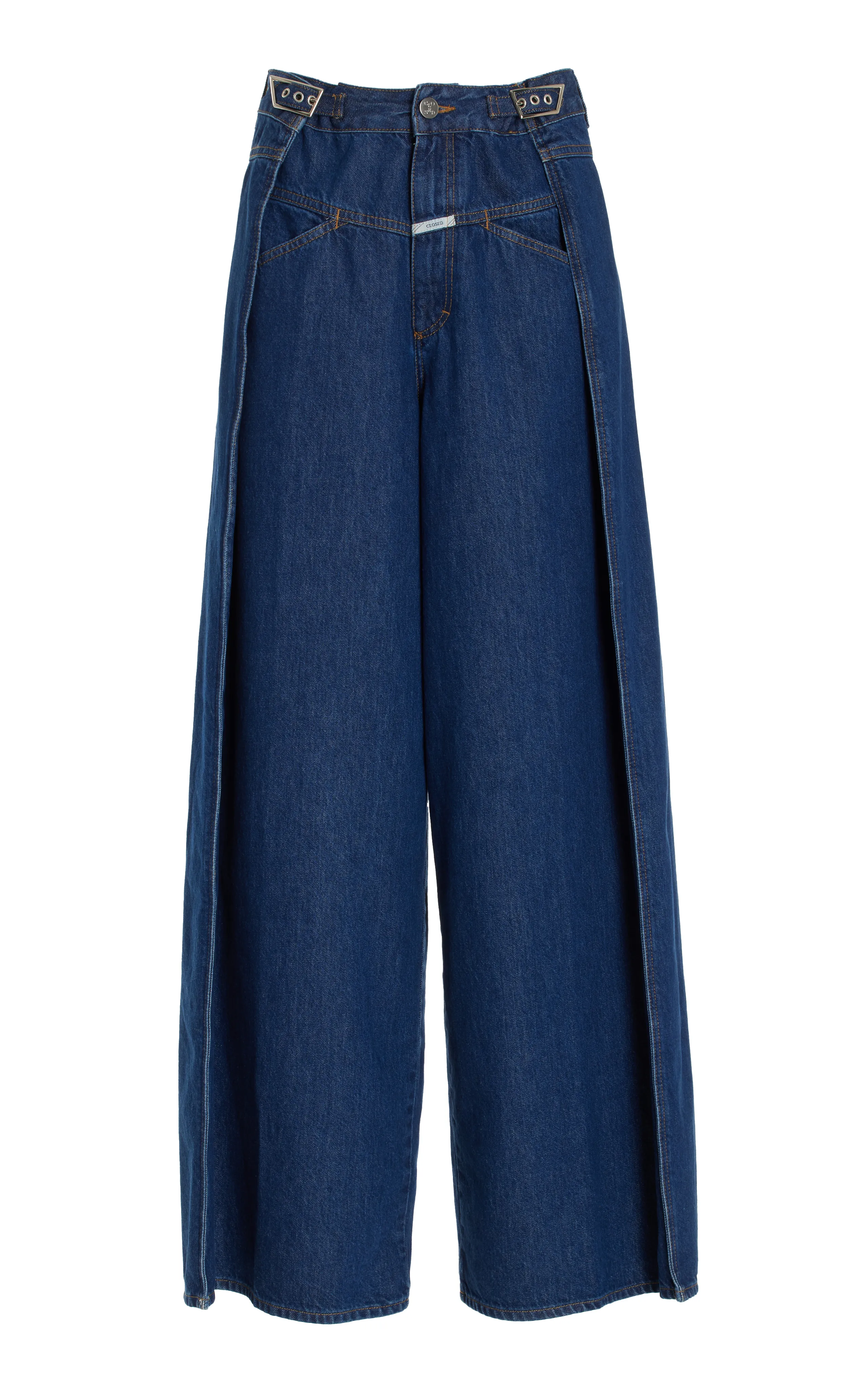 CLOSED Margo X Rigid Drape-Paneled High-Rise Wide-Leg Jeans