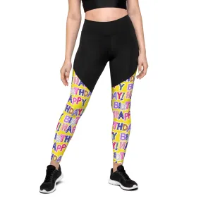 Colorful Birthday Compression Leggings