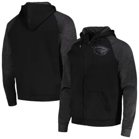 Colosseum Oregon State Beavers Black Blackout 3.0 Tonal Raglan Full-Zip Hoodie