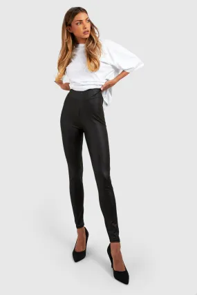 Contour Seam Faux Leather Leggings