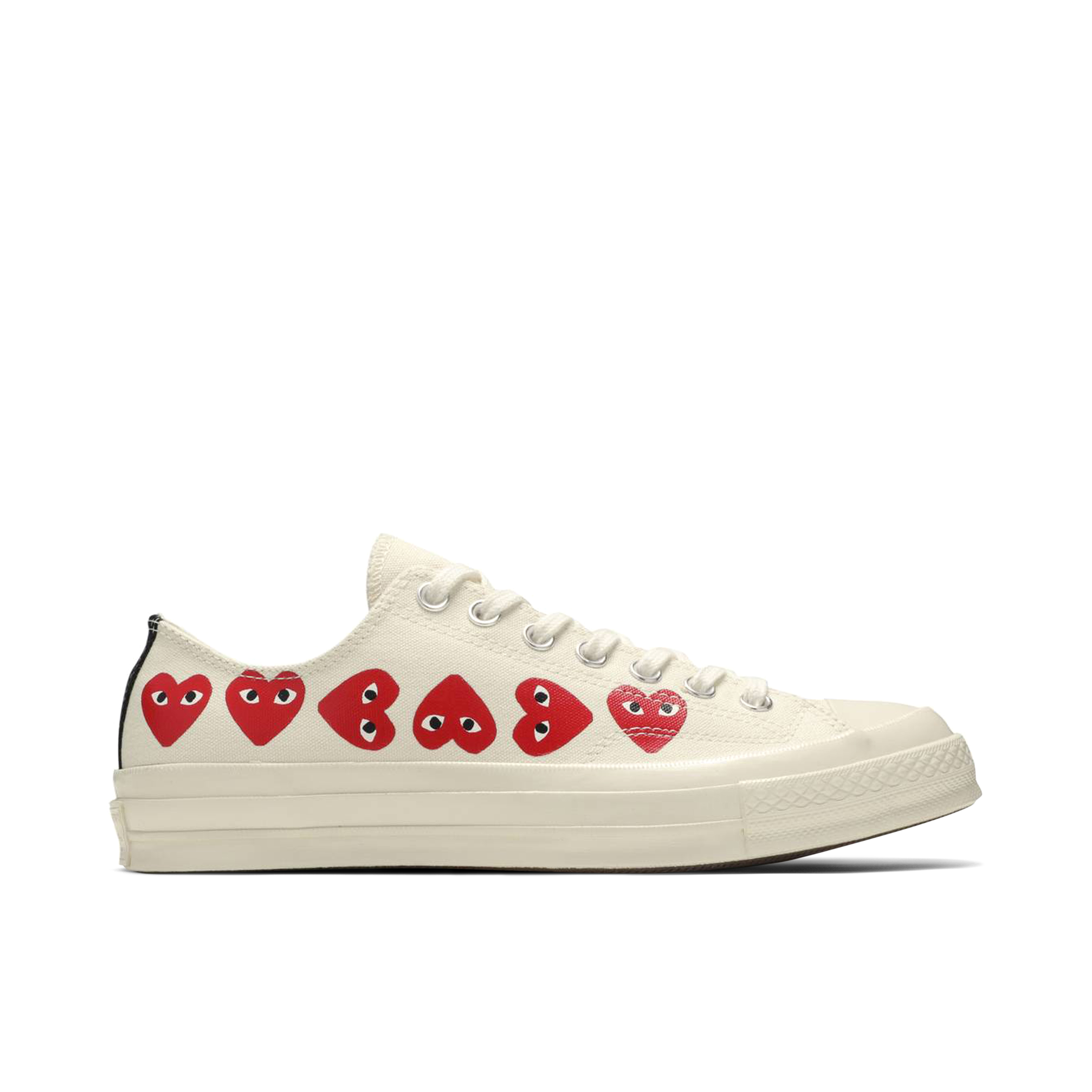 Converse Chuck Taylor All-Star 70 Ox x Comme des Garçons PLAY Multi-Heart White | 162975C | Laced
