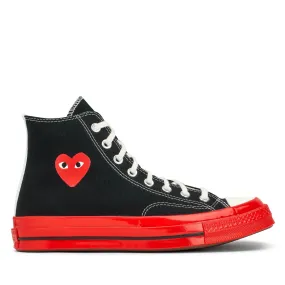 CONVERSE X COMME DES GARCONS PLAY Red Sole Chuck 70 High Top - Black AZ-K124-001-1