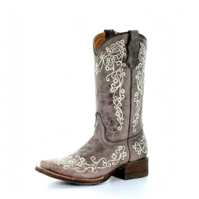 Corral Brown Crater Embroidery Western Boot