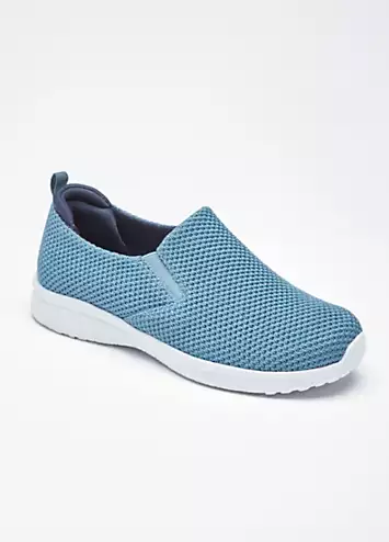 Cotton Traders Grey Lightweight Memory Foam Slip-On Trainers | Grattan