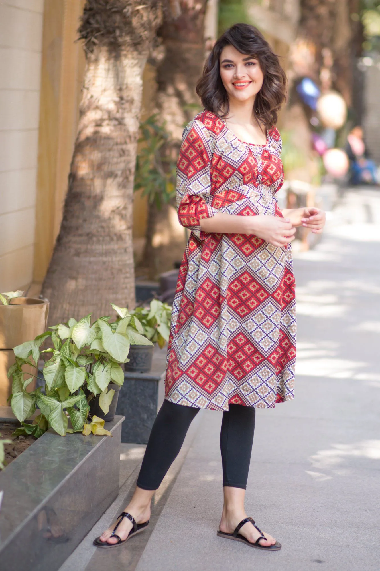 Crimson Red Maternity Kurta