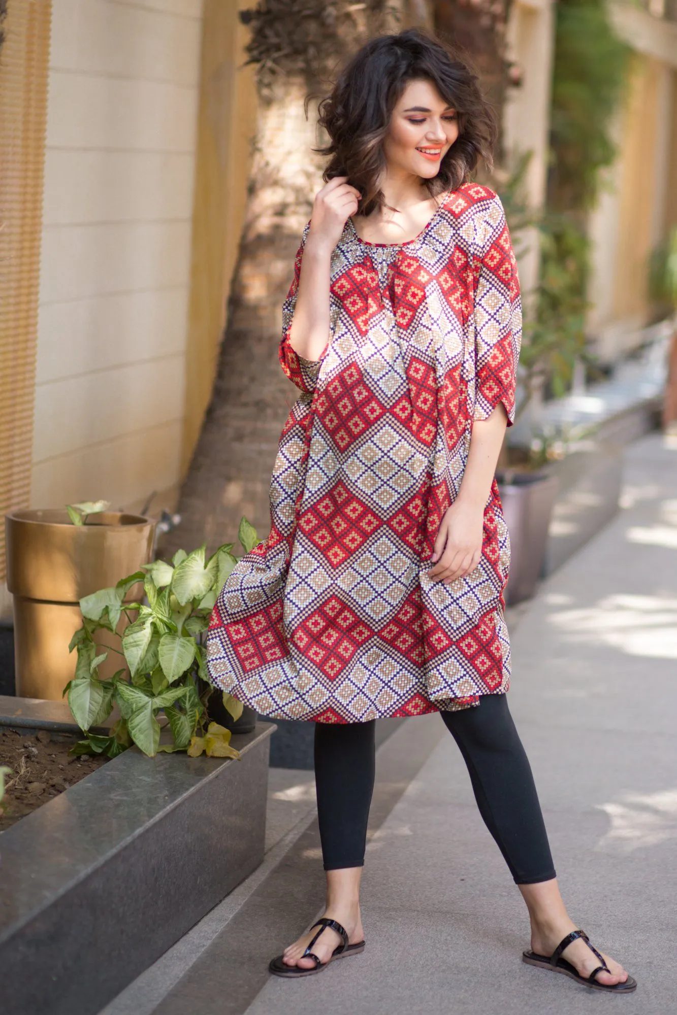 Crimson Red Maternity Kurta