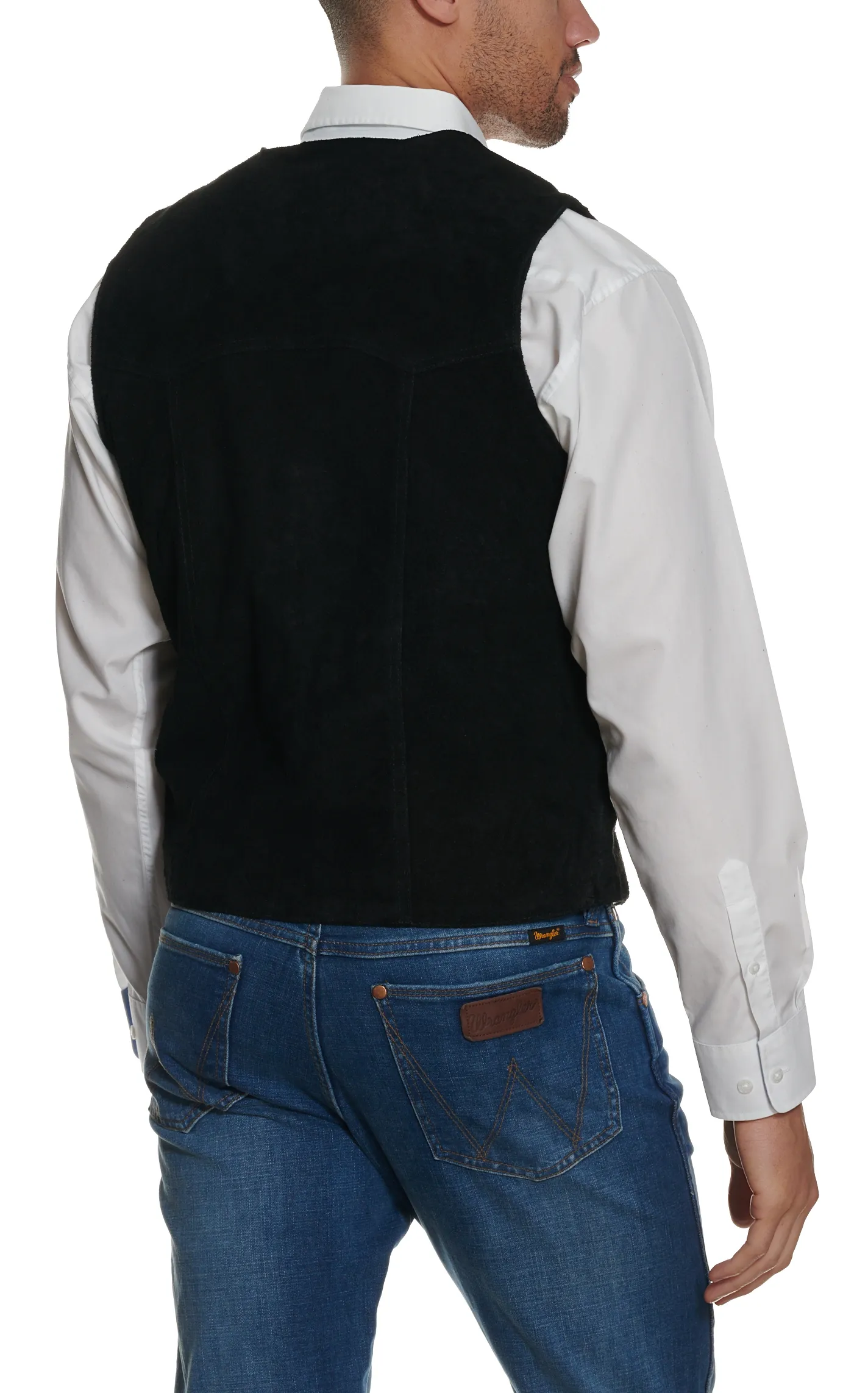 Cripple Creek Black Suede Western Cut Vest