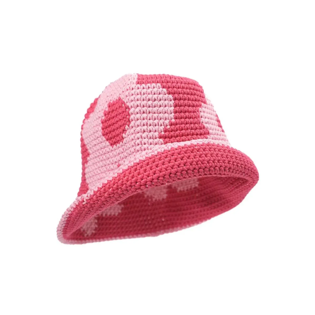 Crochet Bucket Hat - Pink Flower