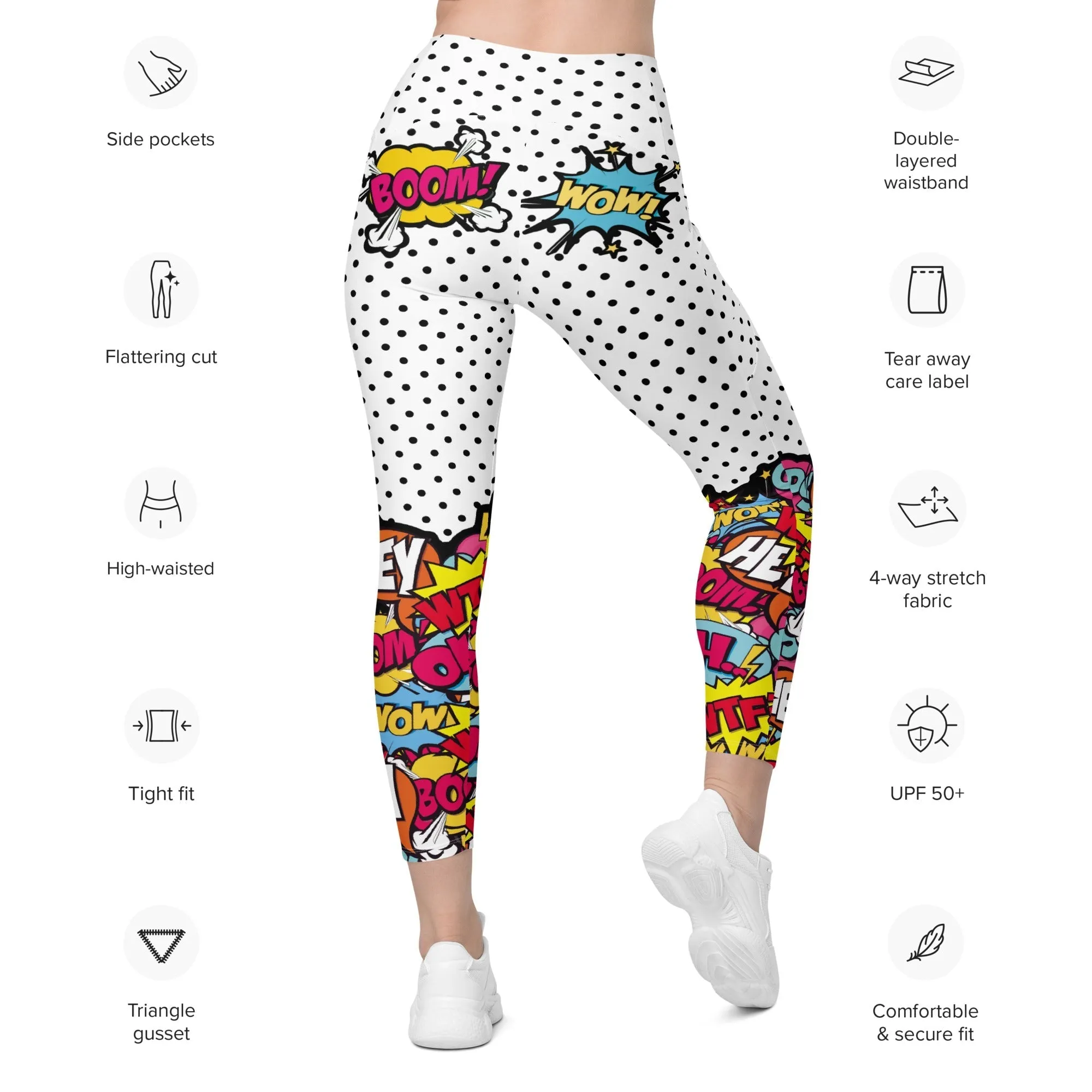 Cutest Pop Art Leggings With Pockets