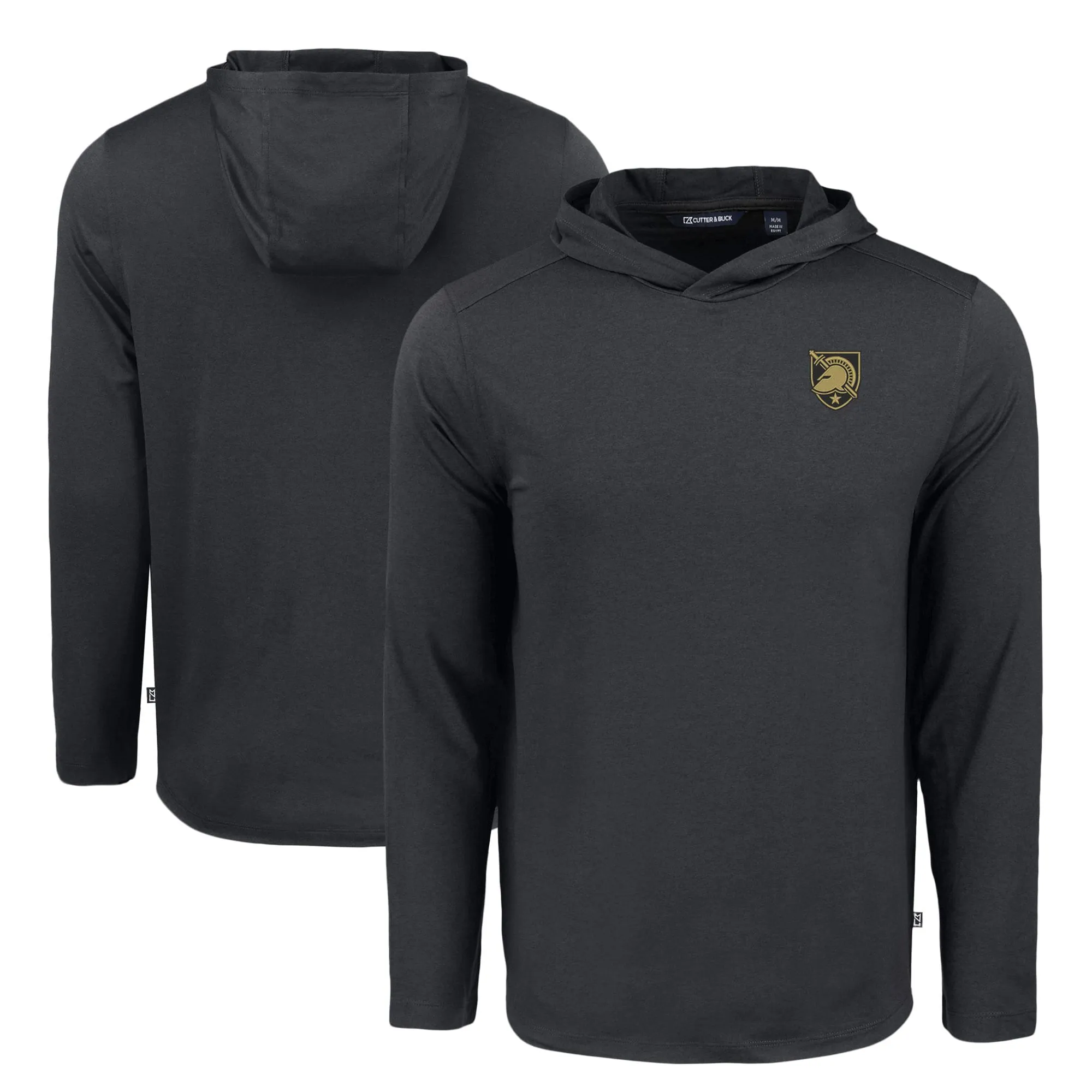 Cutter & Buck Army Black Knights Black Coastline Epic Comfort Eco Recycled Long Sleeve Hoodie T-Shirt