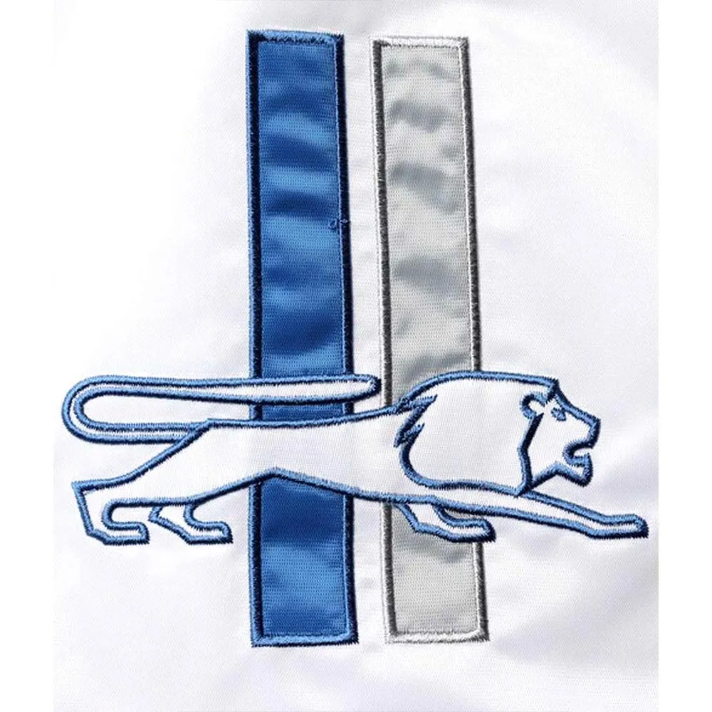 Detroit Lions Historic Logo Renegade White/Blue Satin Jacket