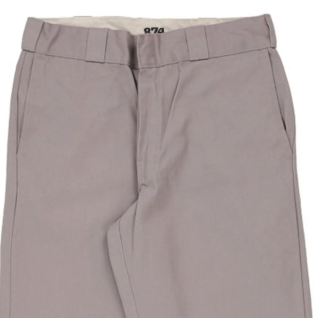 Dickies Trousers - 32W 32L Grey Cotton Blend