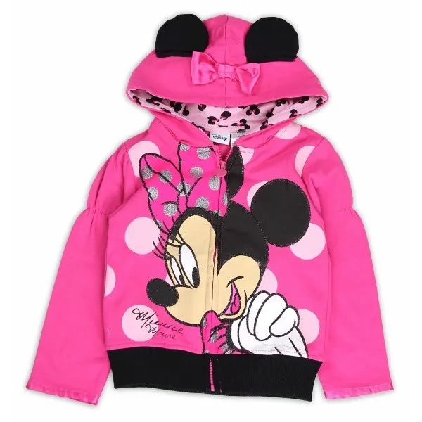 Disney Minnie Mouse Toddler Girl's Glitter Mouse Ear Hoodie