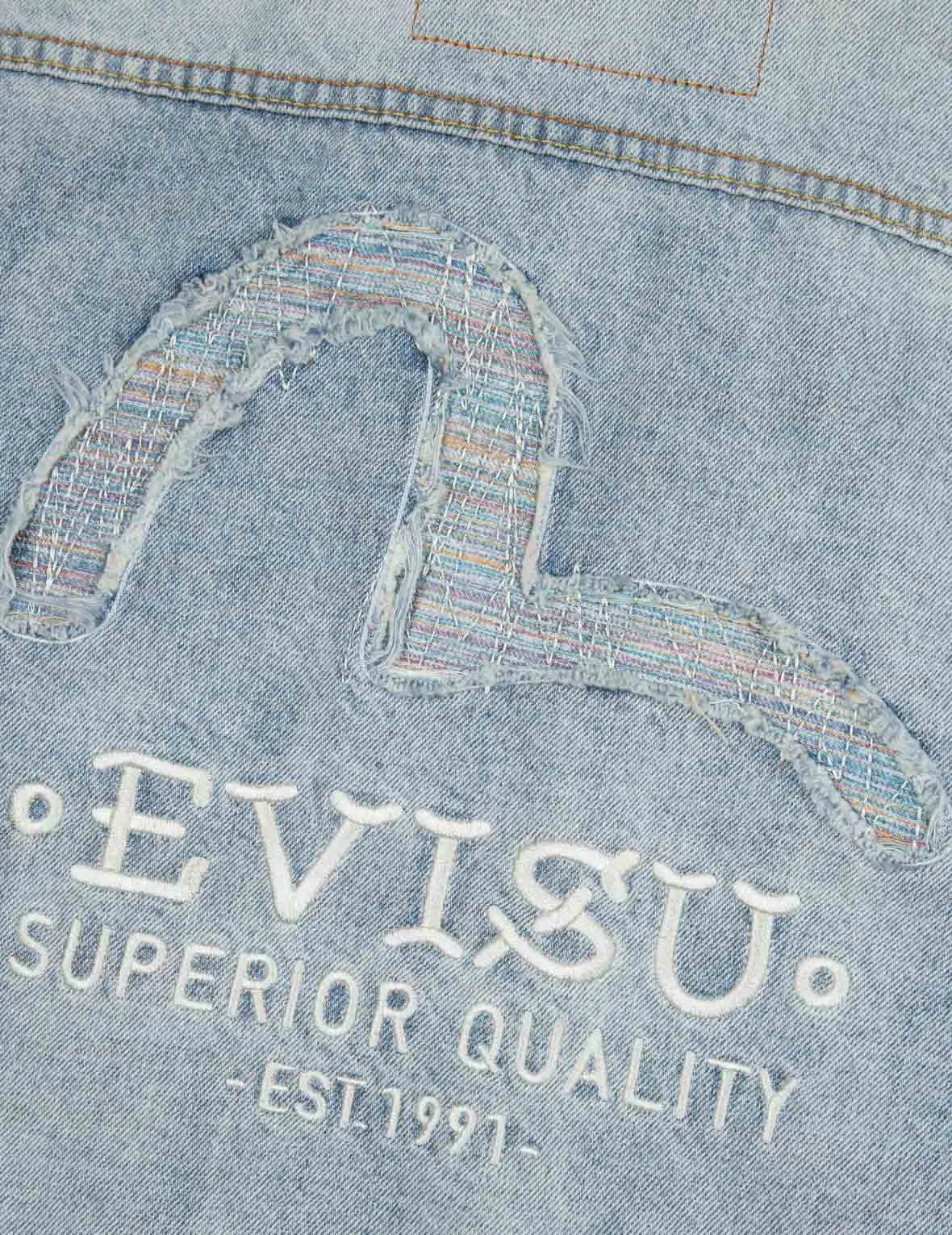 Distressed Seagull Deconstructed Loose Fit Denim Jacket